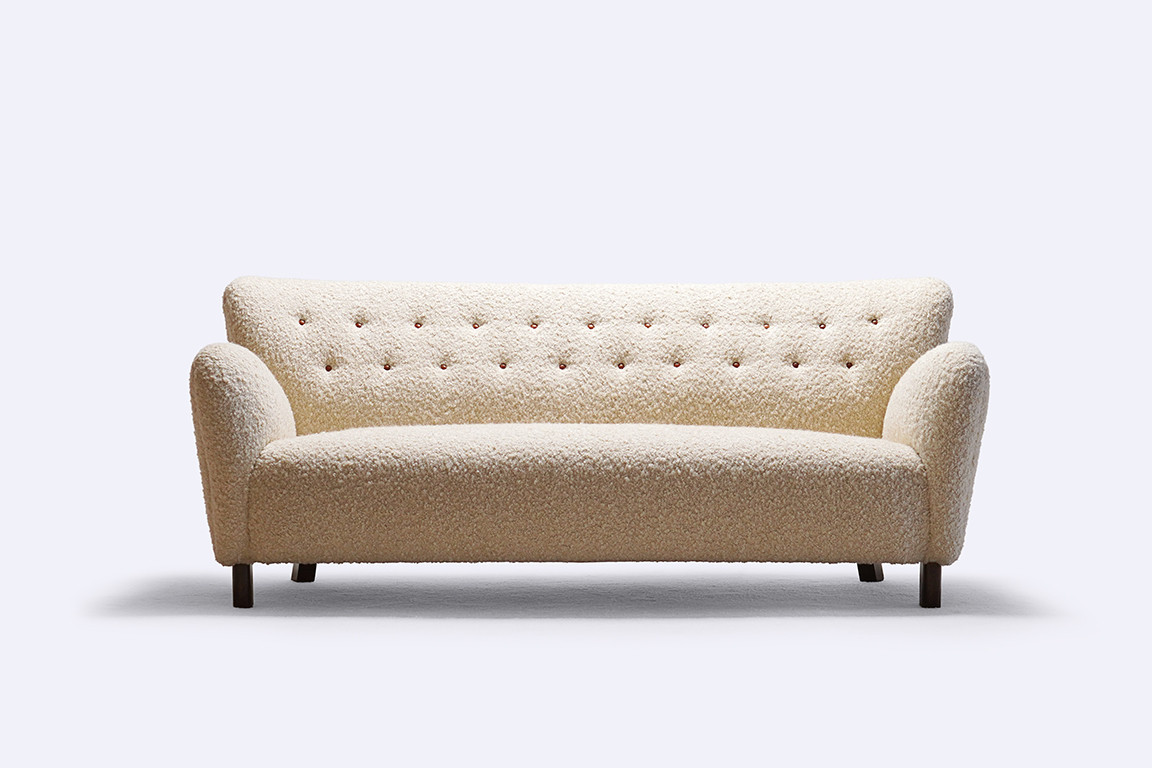 fritz hansen sofa 1669 danish vintage wool 1940 design 1950