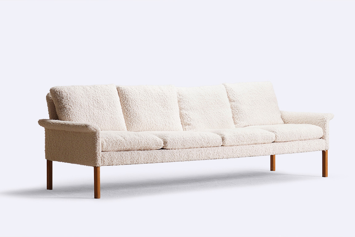 hans olsen cs mobler sofa 500 wool danish white design 1960