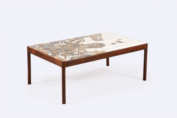 jeppe hagedorn olsen table basse palissandre céramique 1960