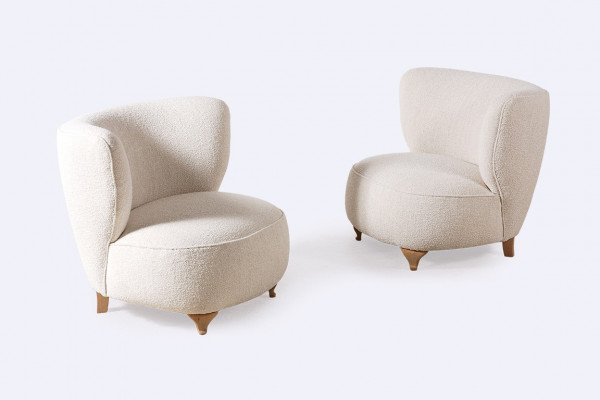 lounge easy low chair danish scandinavian wool 1940