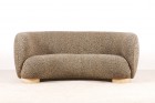 danish curved banana sofa three seat design 1940 1950 wool