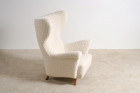 danish vintage scandinavian wingback armchair wool 1940 1950