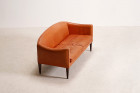 illum wikkelso v12 sofa brown leather vintage design 1960