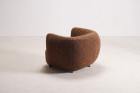 armchair ball danish vintage brown 1940 1950 design wool