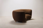 sofa curved danish scandinavian wool design brown 1940 1950