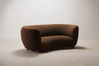 sofa curved danish scandinavian wool design brown 1940 1950