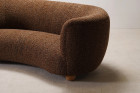 sofa curved danish scandinavian wool design brown 1940 1950