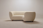 sofa curved danish wool design banana white 1940 1950 seat