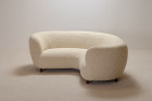 sofa curved danish wool design banana white 1940 1950 seat